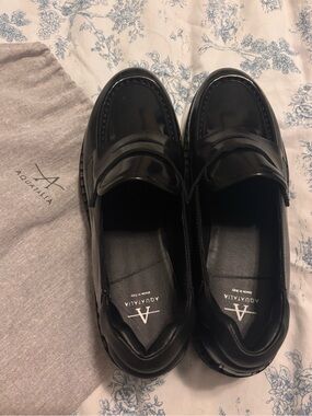 Aquatalia Leather Platform Loafers